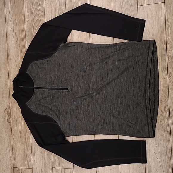 SMARTWOOL Grey Black Merino Wool Mens Medium Half Zip Pullover Sweater‎